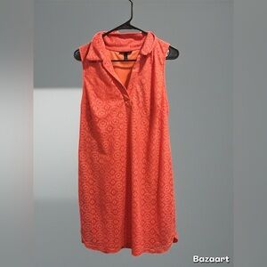 Allison Brittney Vibrant Orange Lace Dress